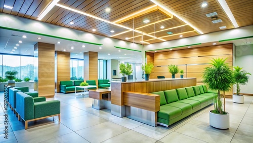 Modern Bank Interior: Clean Lines, Minimalist Design, Financial Services