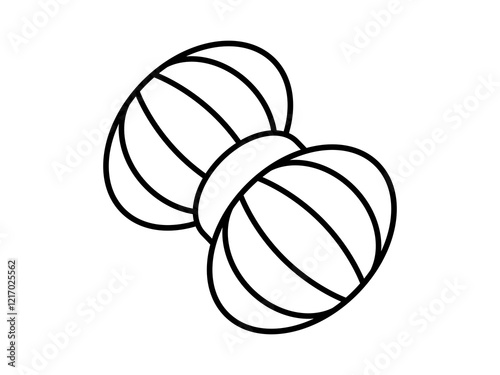 The illustration of a ball of wool drawn in pencil. The icon can be printed on a fabric to show that it is made of wool.