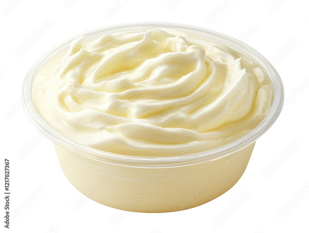 Isolated Cup of Creamy White Yogurt Close-up Isolated Cup of Creamy White Yogurt Close-up