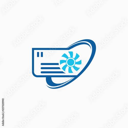 Air conditioning company icon, ac service, air conditioning, heat pumps,  air conditioning logo,  frost fully editable vector template