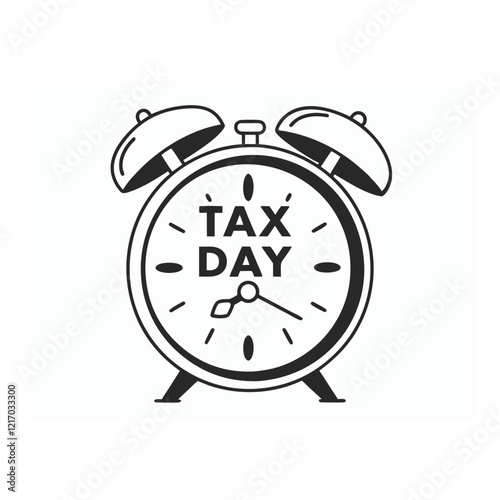 tax day line art design with background