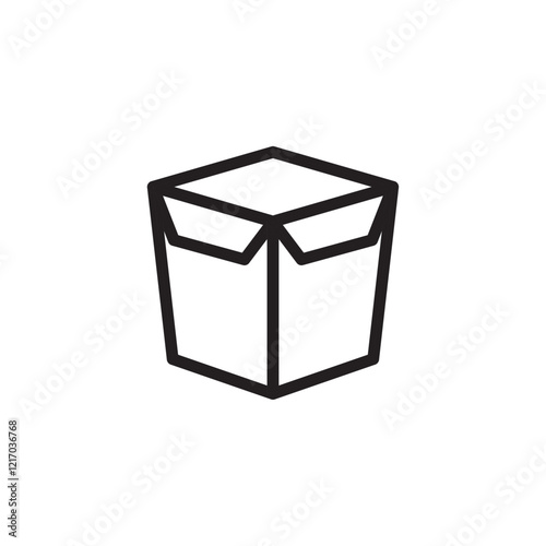 Take away food box. Foood paper box logo. Vector isoleates illustration on a white background