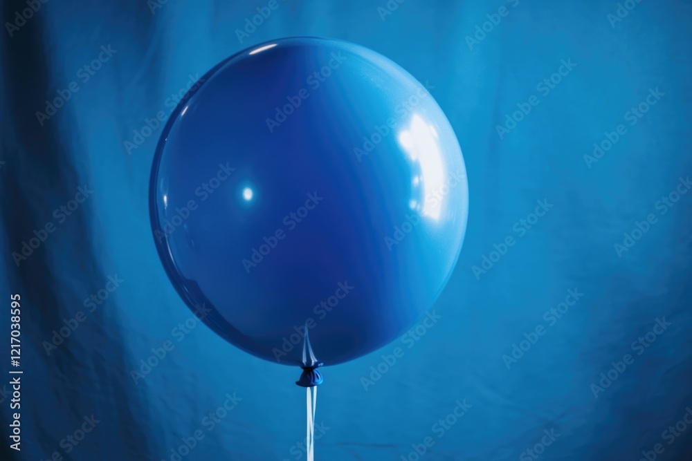 A single blue balloon drifting gently through the air