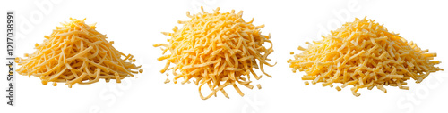 Grated Cheese Ready for Culinary Creations isolated on white or transparent png background