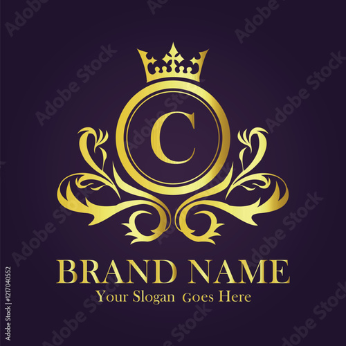 Luxury Gold Monogram Logo Letter C