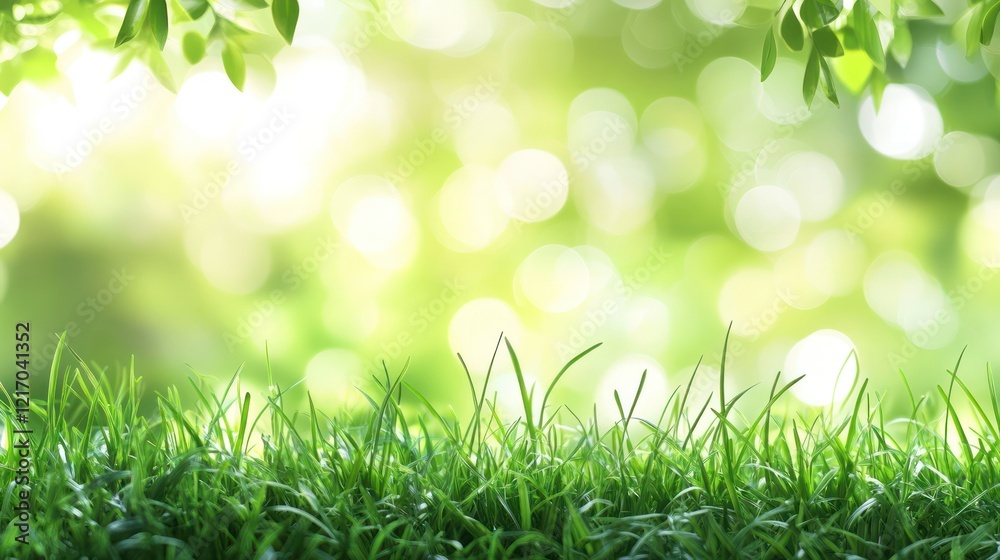 Green grass, sunlit bokeh, spring, nature, background Green grass, sunlit bokeh, spring, nature, background