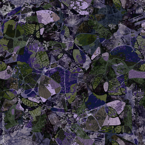 Seamless collage of burlap, cardboard, and denim