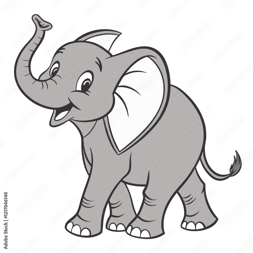 Fototapeta premium Cute elephant vector art and illustration