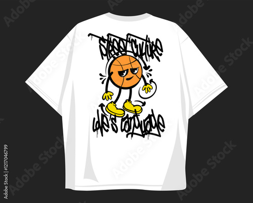 Graffiti vector t-shirt design for print, Street style graphic t shirt for apparel. Graffiti style, street art. Urban t shirt design for print on demand, Clothing design for merch. Graffiti quotes
