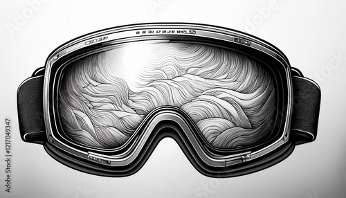 ski goggles on white background
