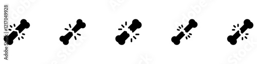 Broken bone icon set. Broken bone icon sign and symbol. Vector Illustration. EPS 10
