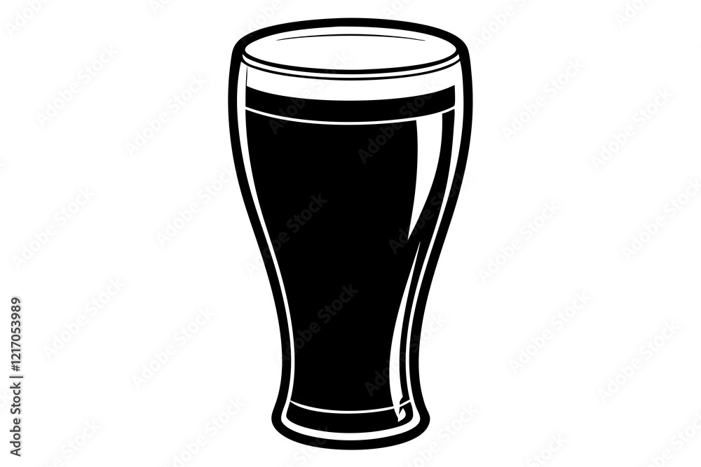 a glass of beer silhouette vector illustration a glass of beer silhouette vector illustration