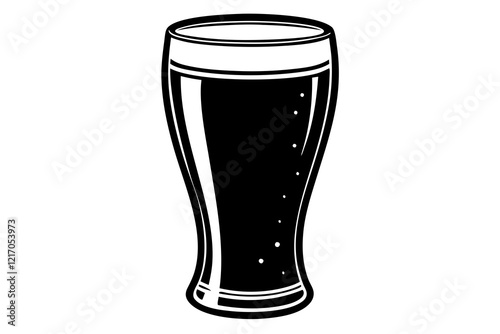 a glass of beer silhouette vector illustration