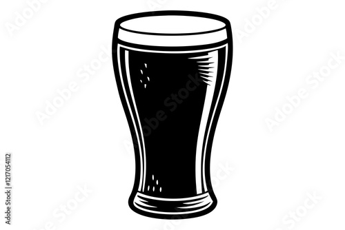 a glass of beer silhouette vector illustration