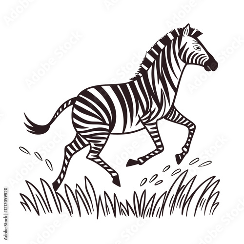 Zebra  vector design on white background