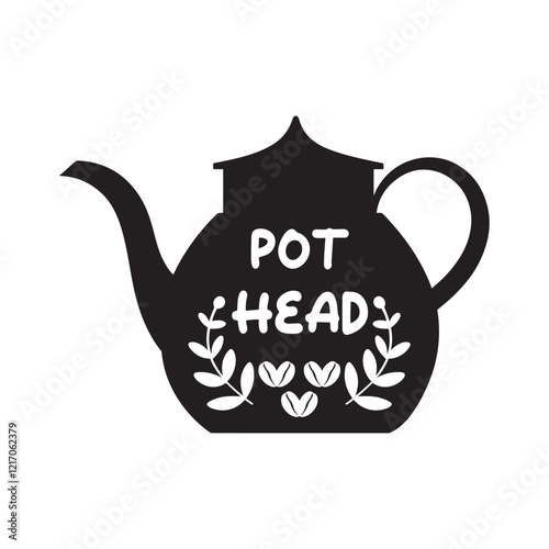 Pot Head - Coffee Lover Typography T-shirt Design Vector, Funny humor caffeine Coffee drinker tee Shirt 
