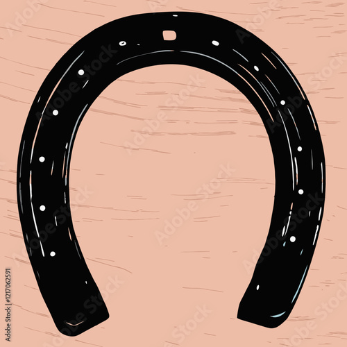 Vector illustration of a horseshoe on a textured background for design concept