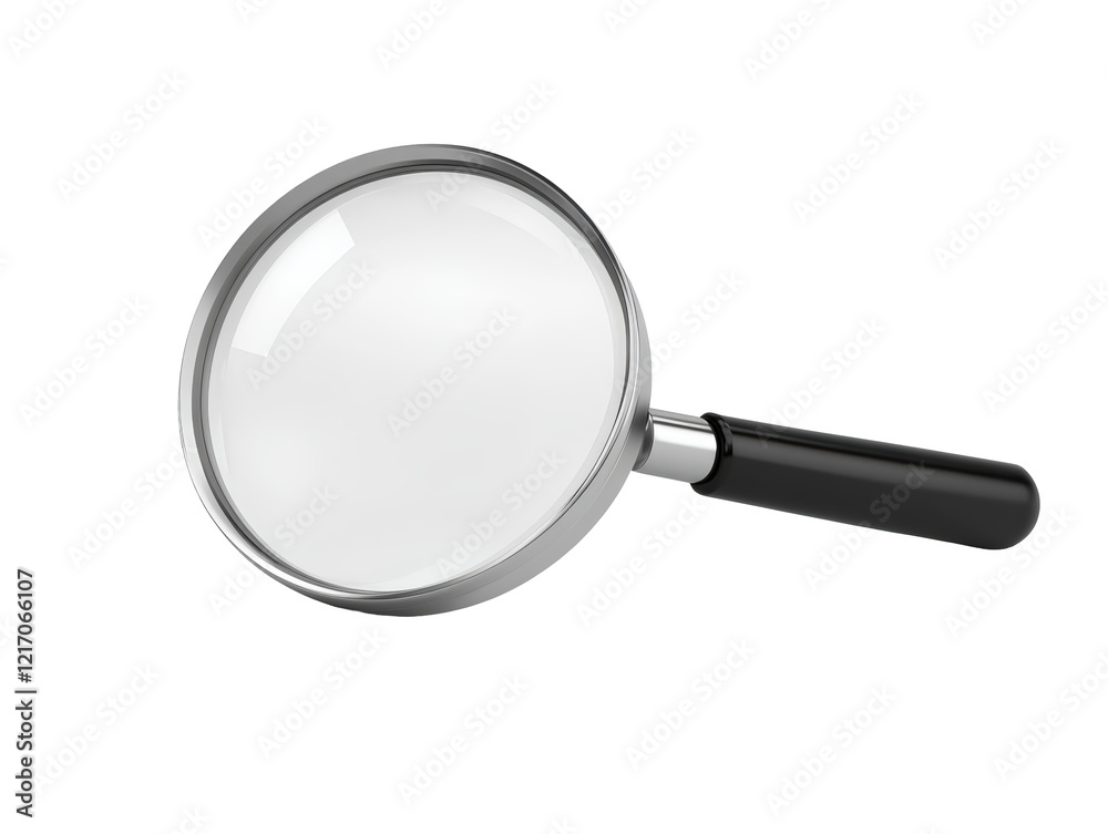 Isolated Classic Magnifying Glass Black Handle Isolated Classic Magnifying Glass Black Handle