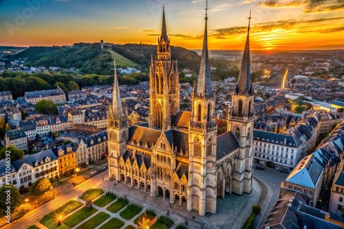 Rouen Cathedral & Lionheart's Tomb: Aerial Drone View, Normandy, France