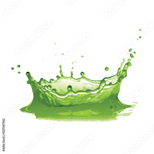 green liquid splash  on white background