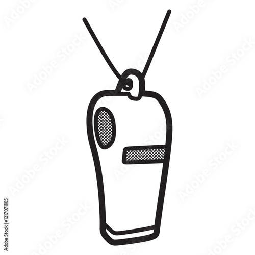 common whistle vector hanging on a rope