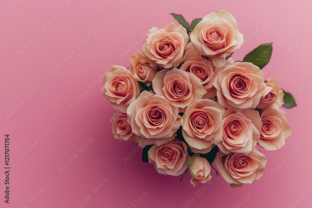 A beautiful bouquet of pink roses on a soft pink background, perfect for romantic occasions or as a decorative piece A beautiful bouquet of pink roses on a soft pink background, perfect for romantic occasions or as a decorative piece