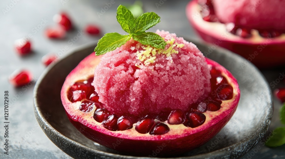 Pomegranate Sorbet Delight: A Refreshing Summer Dessert Pomegranate Sorbet Delight: A Refreshing Summer Dessert