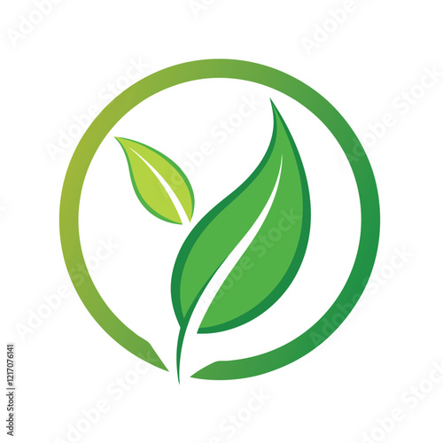 Green leaf vector logo design