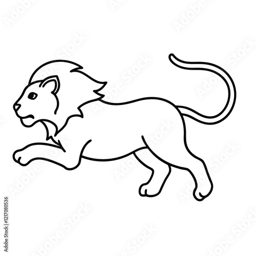 lion vector design with white background