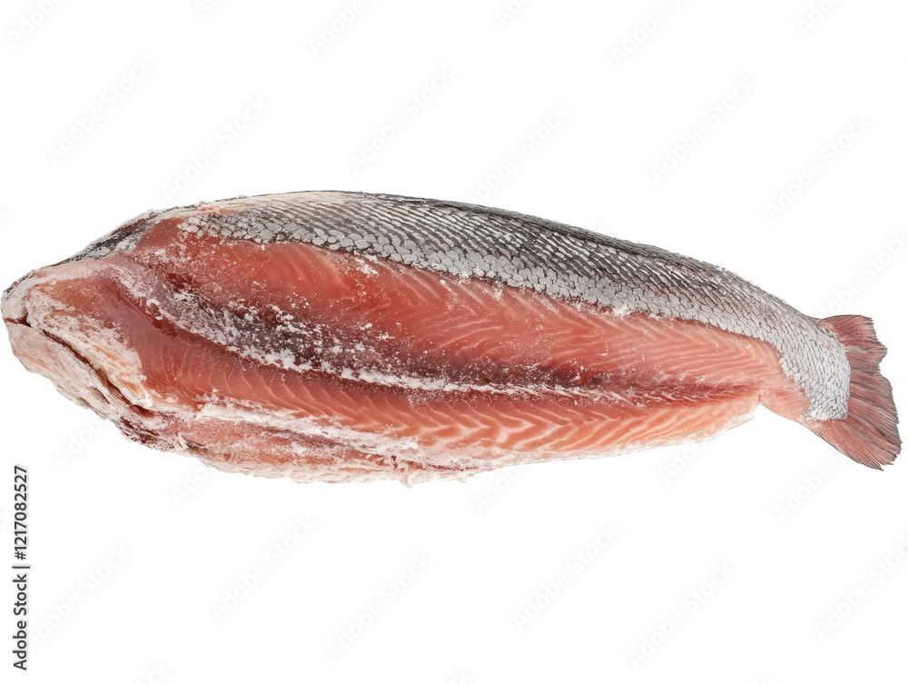 Isolated Frozen Salmon Fish Fillet Isolated Frozen Salmon Fish Fillet