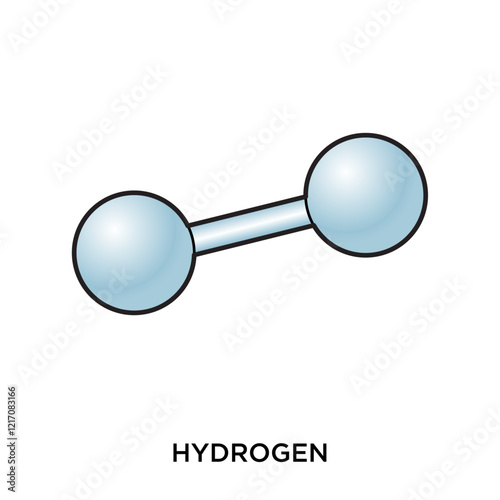 H2 Hydrogen Ball and Stick Molecule