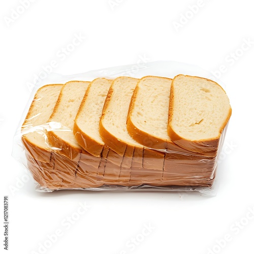  A package of sliced white bread. The bread is neatly arranged in the packaging, which is made of clear plastic.