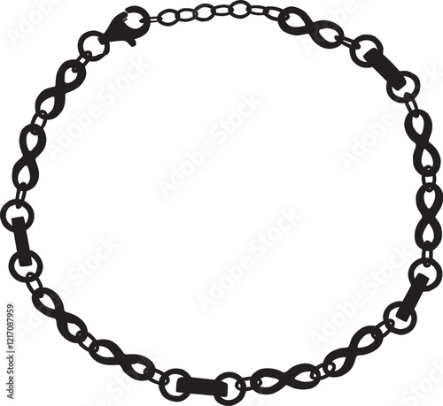 chain silhouette isolated on white