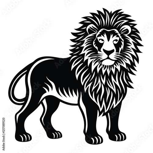 lion vector design with white background