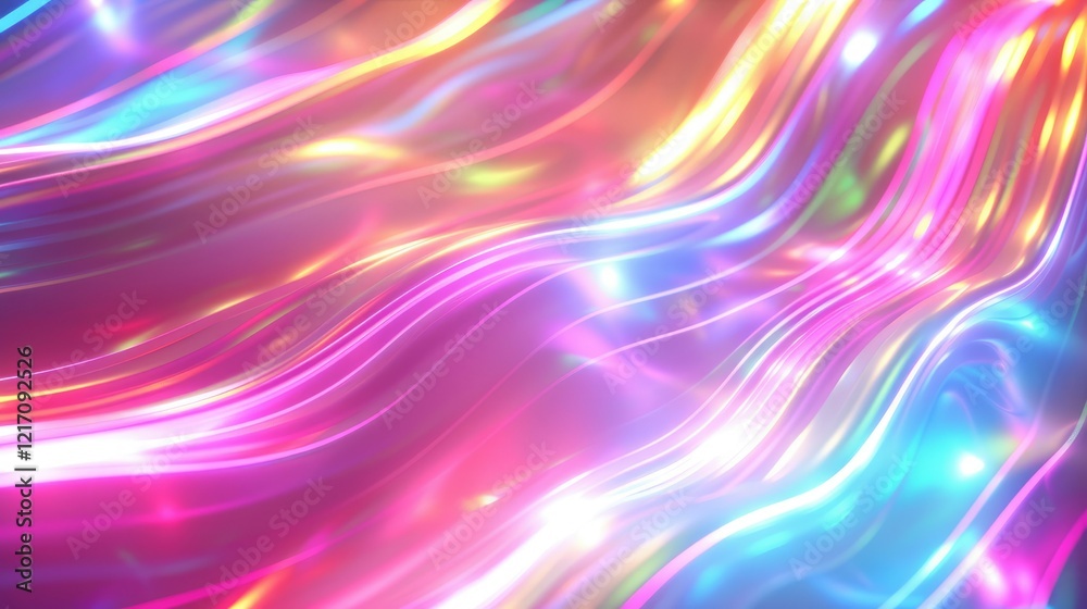 A vibrant, flowing abstract design with colorful light reflections and smooth curves. A vibrant, flowing abstract design with colorful light reflections and smooth curves.