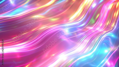 Wallpaper Mural A vibrant, flowing abstract design with colorful light reflections and smooth curves. Torontodigital.ca