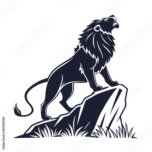 lion vector design with white background