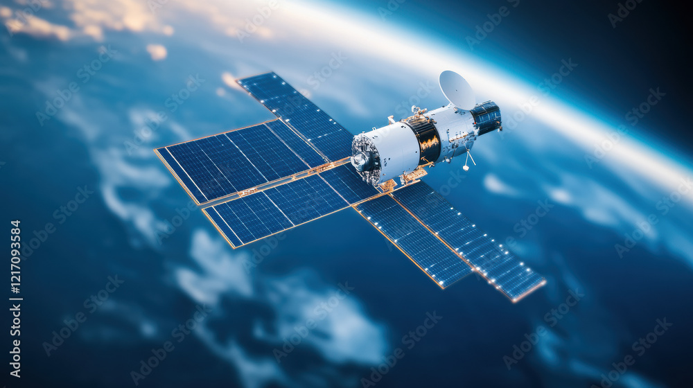 Obraz premium Satellite Orbiting Earth