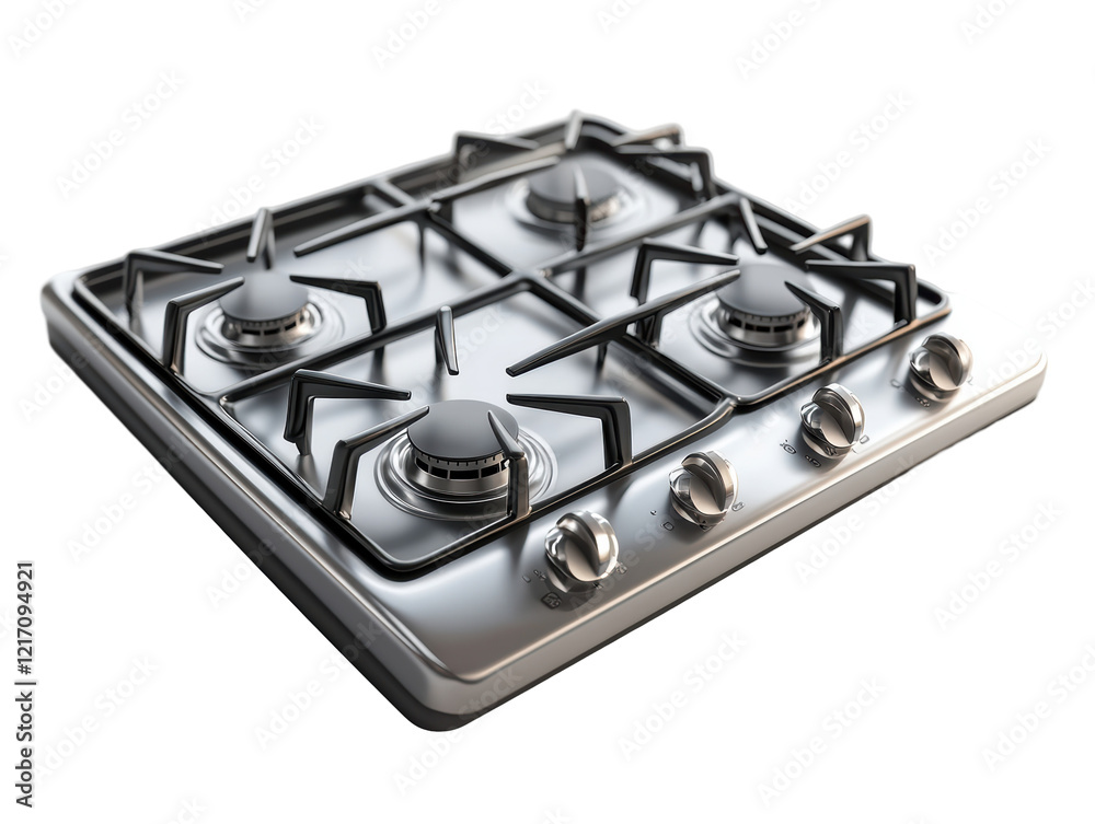 Isolated Stainless Steel Gas Cooktop Isolated Stainless Steel Gas Cooktop
