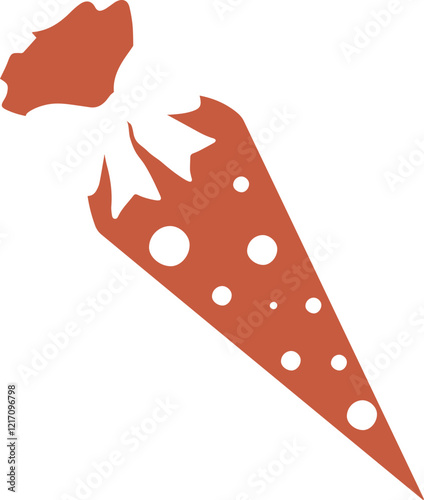 Farbenfrohe Gepunktete Schultüte mit Schleife zur Einschulung in Grundschule