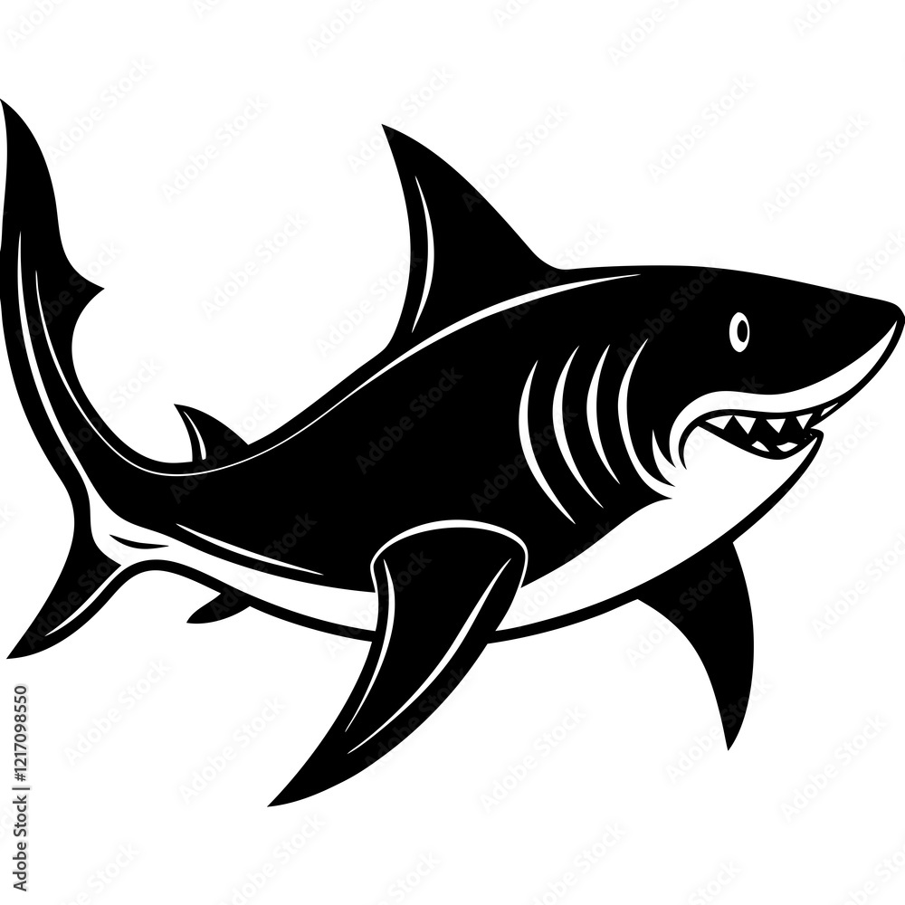 Shark Silhouette vector with white background