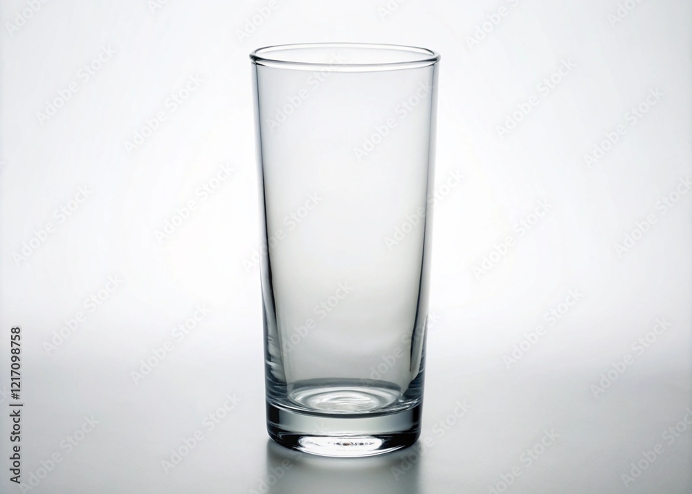 Clear Tall Empty Glass Vessel On White Background Clear Tall Empty Glass Vessel On White Background