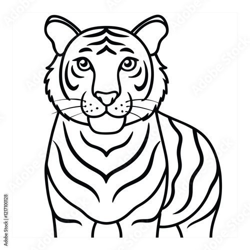 tiger line art vector design