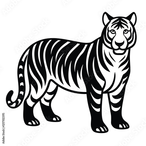 tiger line art vector design