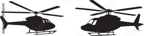 Silhouette of a helicopter hovering vector illustration