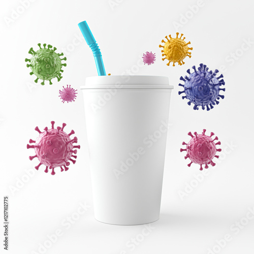 Classic Soft Drink Cup with Straw for Convenience photo