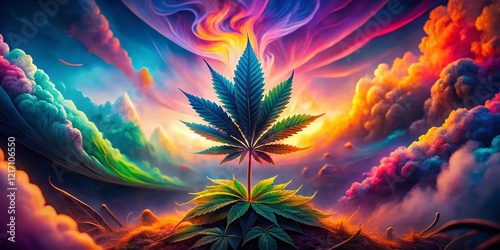 Surreal Cannabis Smoke: Relaxing Psychedelic Dreamscape