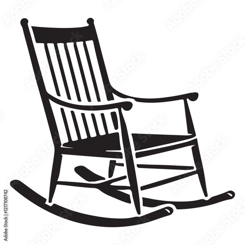 Classic Rocking Chair Silhouette Illustration