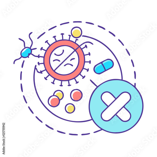 antibiotic resistance icon, antibiotic resistance vector illustration-simple illustration of antibiotic resistance, perfect for antibiotic resistance logos and icons