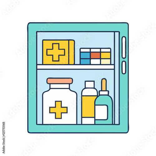 medicine cabinet icon, medicine cabinet vector illustration-simple illustration of medicine cabinet, perfect for medicine cabinet logos and icons